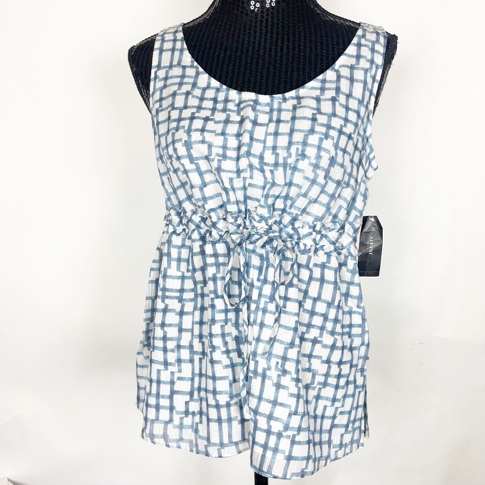 Alfani Women's Petite Sz 10 P 10 Petite Top Blouse Silk Cotton NEW with Tags